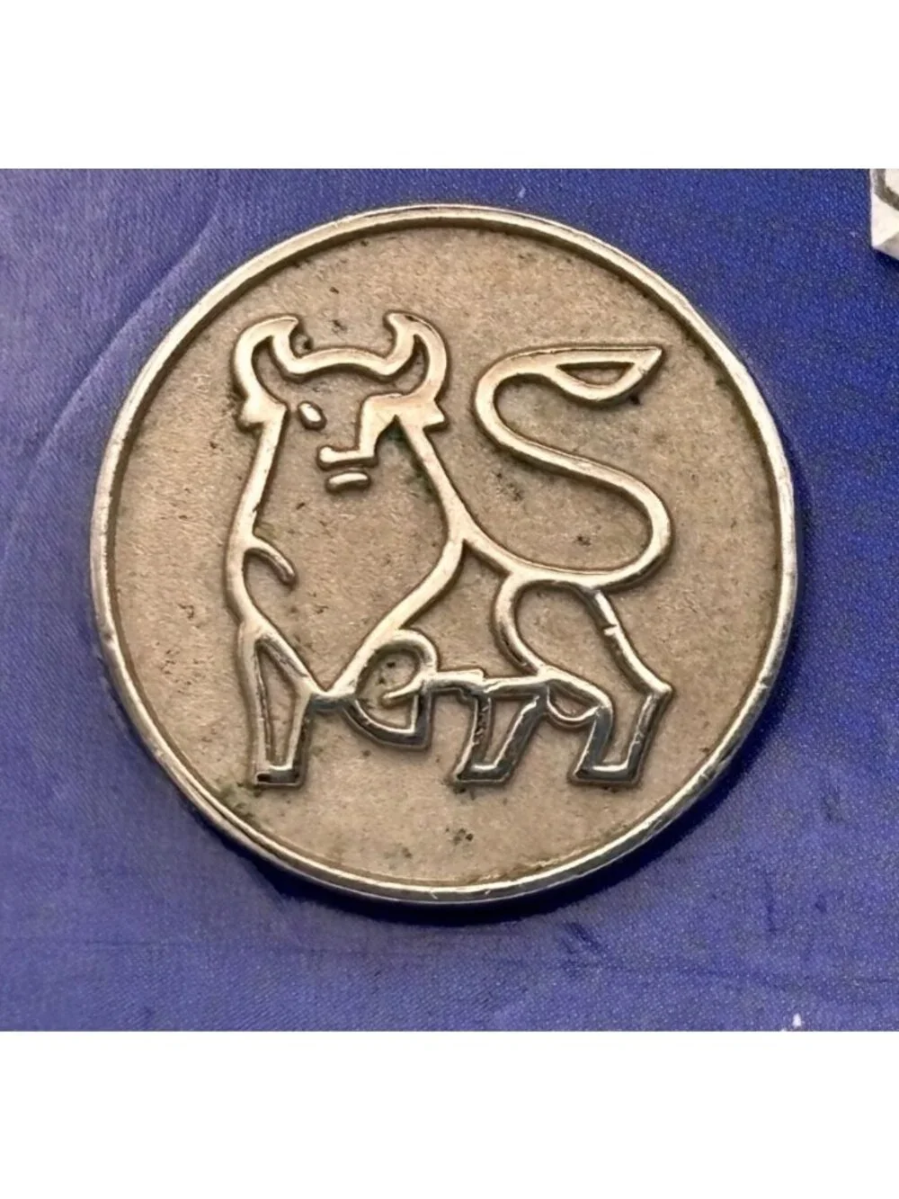 Vintage Silver Metal Bull Cufflinks With Detailed Design Bull market Taurus